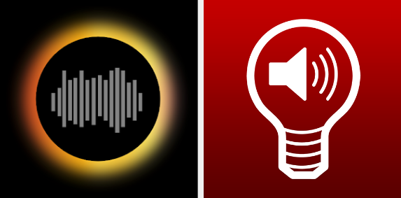 Two apps icons: Eclipse Soundscapes and Light Detector app